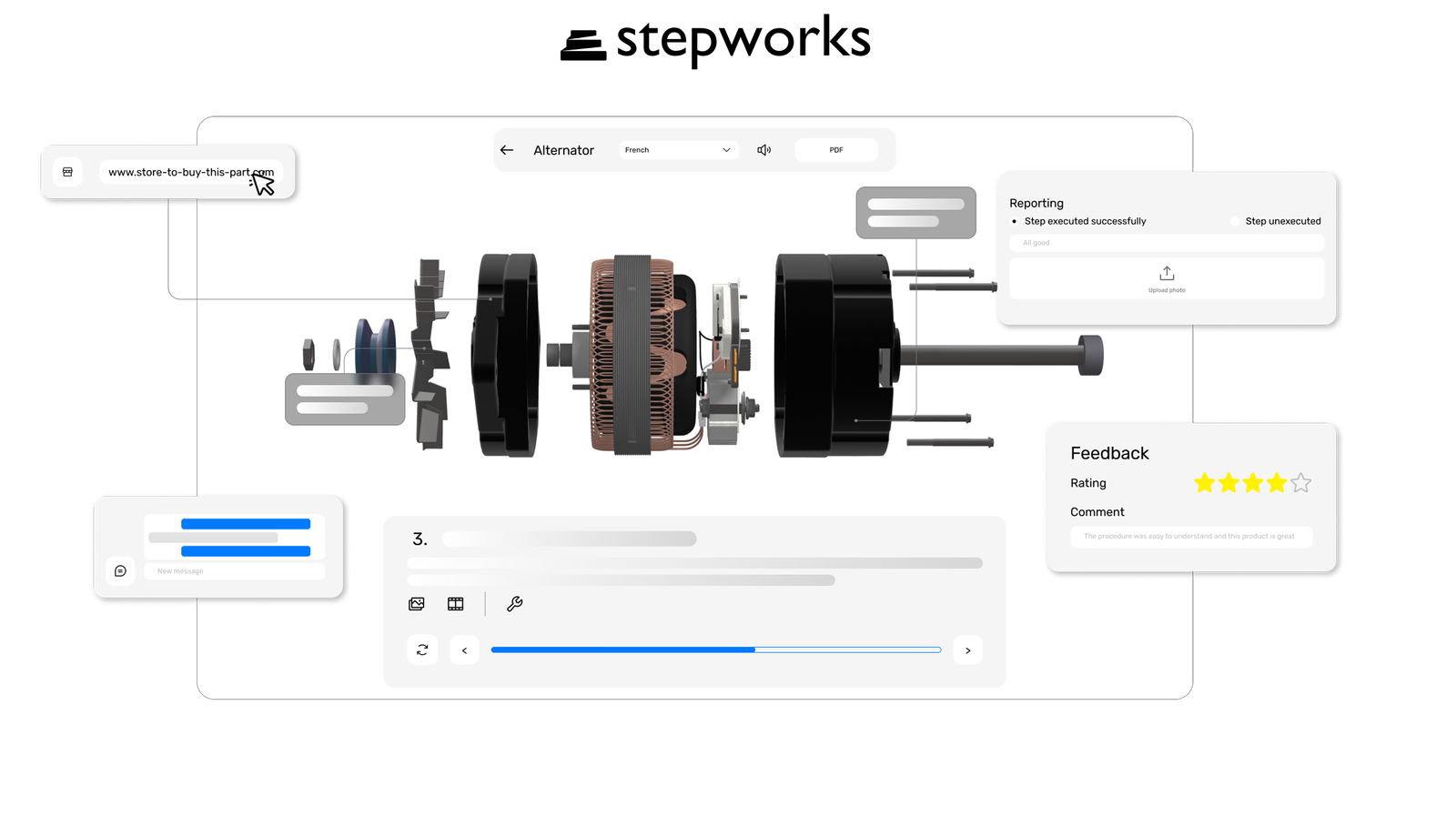 StepWorks Illustration for creating digital work instructions for maintenance, assembly, training and aftersales support